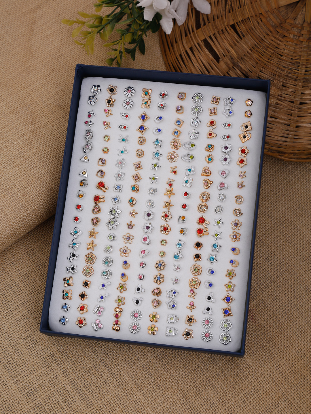 YouBellaMulticoloured Contemporary Studs Earrings